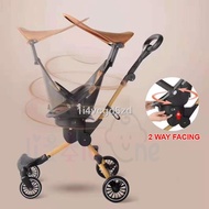 ♘Littleone Advanced V5B Ultralight Foldable 2-Way Facing Magic Stroller Adjustable Awning &amp; Rotating Seat with One Butto