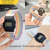 Extended Adjustable Velcro Magic Strap Nylon Watch Strap Fit  F91W F94 F105 Retro Small Square Digit