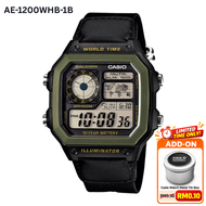 [100% ORIGINAL] CASIO AE-1200WH ORIGINAL MAN DIGITAL WORLD TIME 10 YEAR BATT LIFE STEEL WATCH