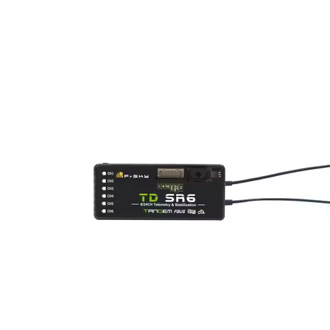 FrSky TD SR6 2.4G/900M Dual-Band Receiver with 6 PWM Channels, Built-in Stabilization & Black Box Fu