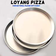 Loyang Nampan Kue Pizza Bulat Press Sarang Semut Aluminium