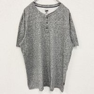 古著 Lee 短袖亨利領 T 卹，半扣，純色，簡約設計，normcore，XL 碼