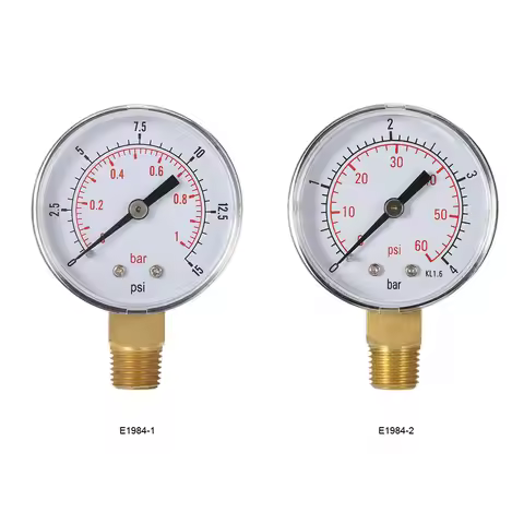 0~60psi 0~4bar/0~15psi 0~1bar 50mm Pool Filter Water Pressure Dial Hydraulic Pressure Gauge Meter Ma
