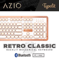 AZIO Retro Posh BT藍牙真牛皮打字機鍵盤/ PC/MAC/ 中文版