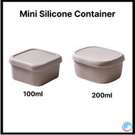 [Daiso] Mini Silicone Square Container 100ml 200ml Small Food Storage