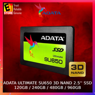 ADATA SU650 240GB /480GB / 1000GB ULTIMATE SU650 3D NAND FLASH SSD 2.5in  SATA (3 Years Warranty)