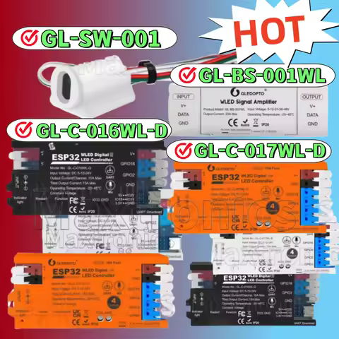 WS2811/2812 SK6812 WLED Signal Amplifier Digital Controller GL-BS-001WL/016WL-D/GL-C-017WL 10m licke