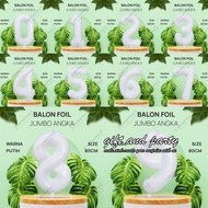 PUTIH 80cm Number Balloon/Jumbo White Number Balloon/Jumbo Number Foil Balloon
