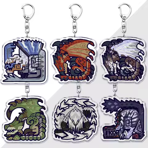 Game Monster Series Keychains for Accessories Bag Rathalos Nargacuga Nergigante Zinogre Keyrings Jew