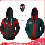 Halloween Spiderman Costume Adult Men Miles Morales Jacket  Mask Suit Spiderman Across The Spider Ve