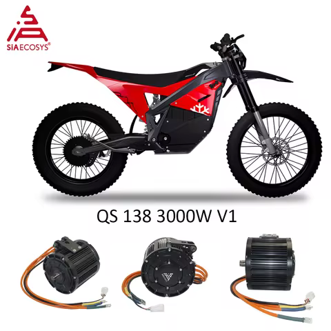 QS Motor QS138 3000W 70H V1 Mid Drive Motor 72V Electric Motor Engine Spline Shaft with Sprocket for
