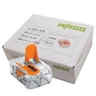 wago 221-412 ข้อต่อเชื่อมสายไฟ แบบ 2 ช่องเชื่อมต่อ - สีส้ม (100ชิ้น/1กล่อง) connectors terminal