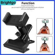 Brightgo-my Guitar Phone Holder 360 Degree Rotating Adjustable Angle Mount with Non Slip Silicone fo