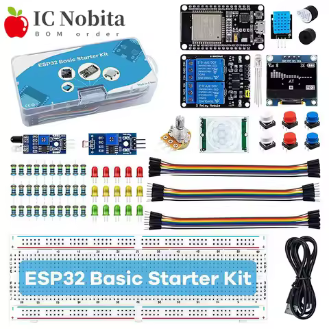 New Starter Kit for ESP32 ESP-32S WiFi+Bluetooth Development Board Module IoT Learning Board with Tu