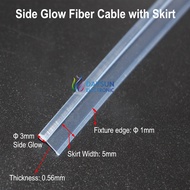 New Skirt Optic Cable 3.0mm 2.0mm Side Glow Fiber Cable for Car Atmosphere Light Superbright Glowing Cable with Mounting Edge