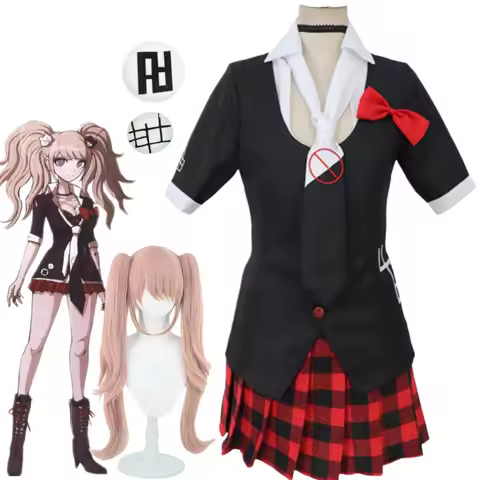 Aime Enoshima Junko Cosplay Costume Full Set Enoshima Junko Costume With Wig Halloween Party