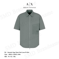 Armani Exchange Men's Short Sleeve Shirt Geometric Sage Classic Neck Loose Fit Code: 3DZCL1 ZN3CZ 19