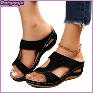 Women Orthopedic Slippers Slip-On Wedge Sandals Casual Summer Sandals with Arch Support for Daily Ou