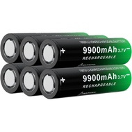 18650 Rechargeable Battery 9900mAh Lithium 3.7Volt High Capacity Flat Top 6 Pack 18650 Batteries for