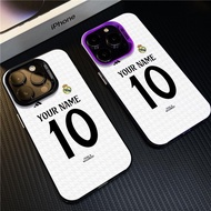 Name & Number Customizable Real Madrid FC Phone case for iPhone 16 15promax 14 Flota Galaxy 13 12 fr