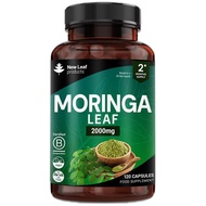 Moringa Leaf Capsules - High Strength 2000mg Pure Moringa Extract & Powder - 120 Vegan Capsules - We