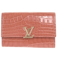 Unused Louis Vuitton Portefeuille Capucines Compact N93689 Crocodile Pink Tri-fold Wallet LV 1503 [P