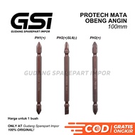 MATA PROTECH Magnetic Air Screwdriver Bit PH1(+), PH2(+), PH2(+)SL6(-) 100mm Magnetic Air Screwdrive