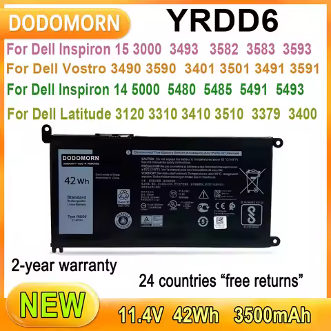 New YRDD6 Laptop Battery For Dell Inspiron 15 3000 3493 3582 3583 3593 Series High Quality 11.4V 42W