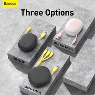 Baseus Charger USB Cable +3Plug (Micro + Type C + 8 Pin) Fast Charging Charger Adapter USB Type C Mo