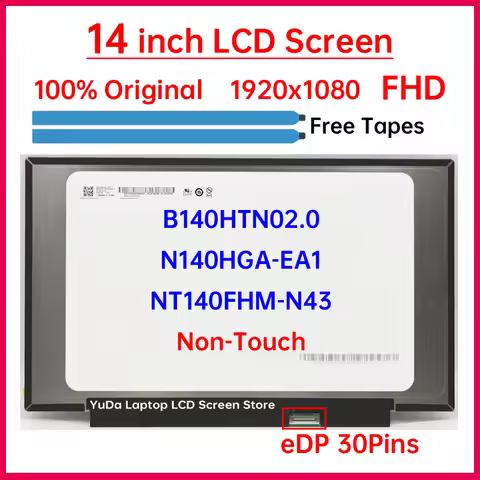 14 Inch Laptop LCD Screen NT140FHM-N43 B140HTN02.0 N140HGA-EA1 Display Matrix Panel Replacement 1920