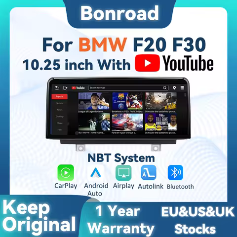 BONROAD 10.25 inch Wireless CarPlay Android Auto Airplay Autolink Mirroring Linux Audio Car Radio Wi