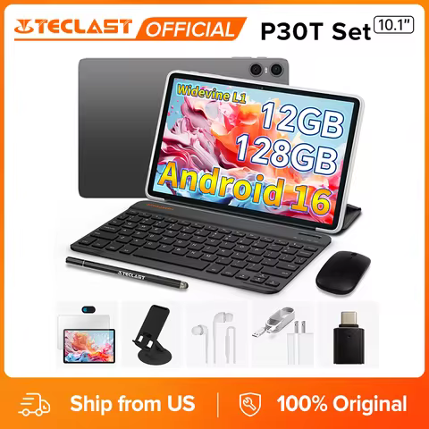 Teclast P30T Set 10.1" 120Hz Android 16 Tablet T7200 8-core Max. 12GB RAM 128GB ROM Keyboard/Case/Mo
