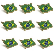 Brazil Flag Brooch Brazil Brooch World Flag Pin Crystal Epoxy Badge Alloy Jewelry Metal