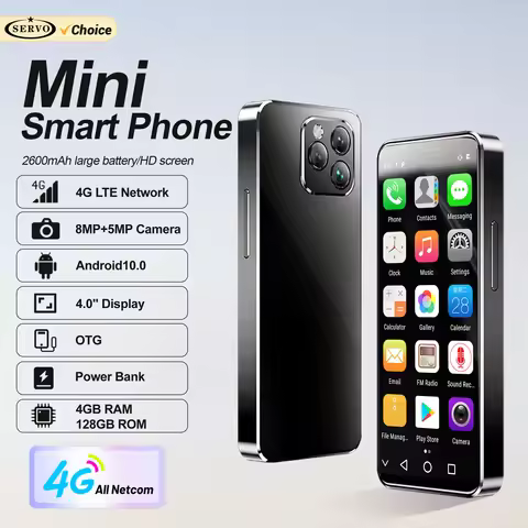 SERVO 16MAX 4G Mini Smartphone Android10 OS 4GB+128GB 8MP Camera Play Store OTG WiFi 2SIM 4.0" Small