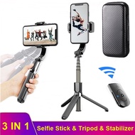 Tongdaytech ที่รองรับบลูทูธ Selfie Stick ขาตั้งกล้อง Anti-Shake Handheld Gimbal Stabilizer สำหรับ Iphone Samsung Xiaomi สมาร์ทโฟน H5Pink With Package