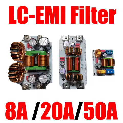 8A 20A 50A DC LC-EMI Filter EMC Car Audio Amplifier Power Supply purification noise Impurities Elect