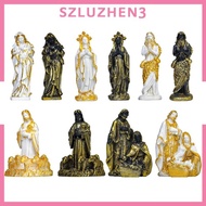[Szluzhen3] Handmade Holy Family Statue Mary Joseph Christian Figurine Gift Desktop