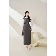 [NHẬP MÃ FALAZSOCIALT6 GIẢM 15% ĐƠN 0Đ] Áo gile nữ thiết kế TIINSTORE cổ tròn dáng peplum thanh lịch