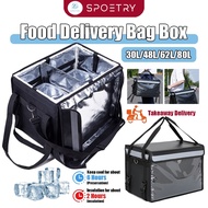 30L/48L/62L/80L Food Delivery Bag Box Thermal Bag for Waterproof Storage Pouch Rider Heat Insulation