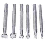 (RSDF) 6Pcs Leather Stamping Tools Leather Working Saddle Making Stamps Set Special Shape Stamp Punc