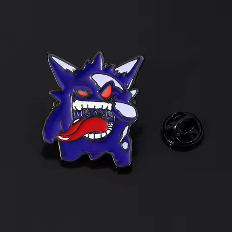 Classic Anime Pokemon Metal Button Brooch Gengar Cute Lapel Pin Badge Handbag Backpack Clothing Fash