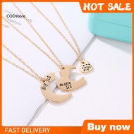 KDCOD* 3Pcs/Set Sister Necklace Set Heart Shape Family Contrast Color Siblings Three Sisters Lady Ne