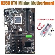 BTC B250 Mining Motherboard with VER010X PCIE Riser 12XGraphics Card Slot LGA 1151 DDR4 USB3.0 for B