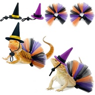Set Kostum Penyihir Cicak Halloween 4Pcs Vehomy - Skirt & Topi Tutu untuk Anak Ayam, Hamster, Burung