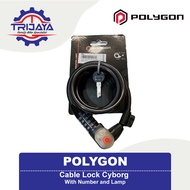 Polygon Lock Spiral Bicycle Safety Lock with Key, Number & Light