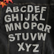 ตัวอักษร เพชรวิบวับ คริสตัล ตัวรีดติดเสื้อ ตัวรีด ติดกระเป๋า ติดหมวก ติดแจ๊คเก็ต อักษรภาษาอังกฤษ Alp