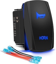 HORN Momentary Rocker Switch 5Pin Laser On/Off Blue LED Light 20A/12V 10A/24V Toggle Switch With jum