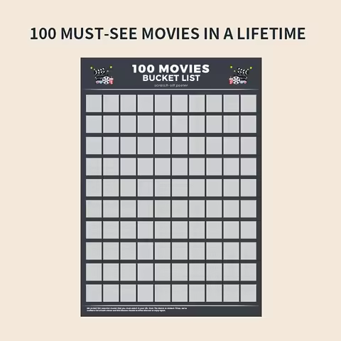 100 Movies Scratch Off Poster-Movie Scratch Off Poster-100 Best Movies-Movie Bucket List Poster-Birt