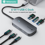 Yottamaster 10 in 1 USB C Hub 4K 60Hz Type C to HDMI VGA USB 3.0 Adapter Type C Hub Dock RJ45 SD TF