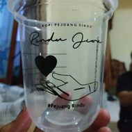 Sablon Gelas Oval 12 oz 14 oz 8 Gram Cup Plastik Merk NJI Boba